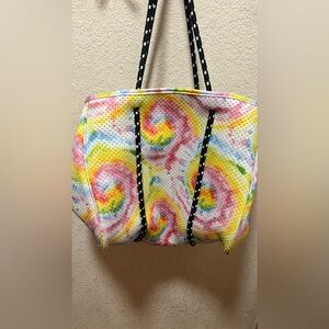 No Boundaries Vibrant Swirl Tote Bag or beac bag neoprene